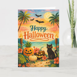 Tropical Colorful Whimsical Halloween カード