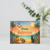 Tropical Colorful Whimsical Halloween シーズンポストカード (スタンド正面)