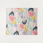 Tropical Colourful Collage Pattern タペストリー (正面(横))