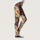 Tropical Coral Ocean Pattern Brown Leggings レギンス (右)