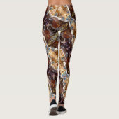 Tropical Coral Ocean Pattern Brown Leggings レギンス (裏面)