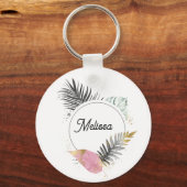 Tropical Custom Name Keychain キーホルダー (裏面)