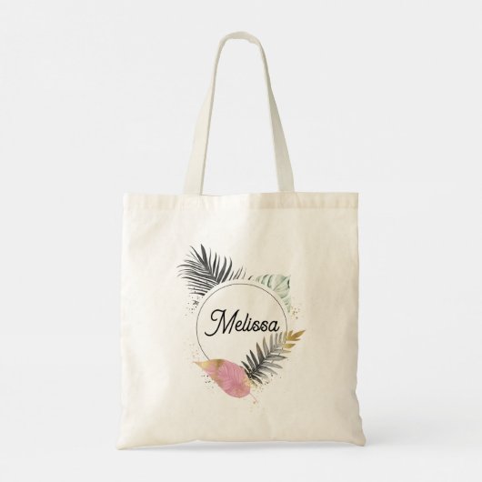 Tropical Custom Name Tote Bag トートバッグ (裏面)