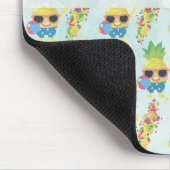 Tropical Cute Pineapple Pattern + Custom Text マウスパッド (コーナー)