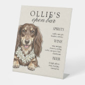 Tropical Dachshund Wedding Bar Menu 台座サイン (正面)