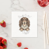 Tropical Dachshund Wedding Drinks On Me スタンダードカクテルナプキン (インサイチュ)