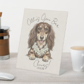 Tropical Dachshund Wedding Drinks On Me 台座サイン (インサイチュ)