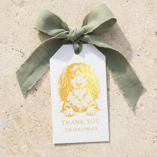 Tropical Dachshund Wedding Favor ギフトタグ