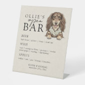 Tropical Dachshund Wedding Open Bar Menu 台座サイン (正面)