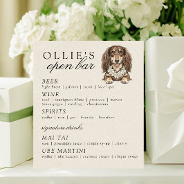 Tropical Dachshund Wedding Open Bar Menu 台座サイン