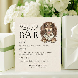 Tropical Dachshund Wedding Open Bar Menu 台座サイン