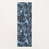 Tropical Dark Blue Monstera Jungle Leaves ヨガマット (正面)