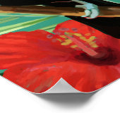 Tropical Delight hummingbird toucan flowers  ポスター (角)