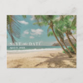 Tropical Destination Beach Wedding Save the Date 案内ポストカード (正面)