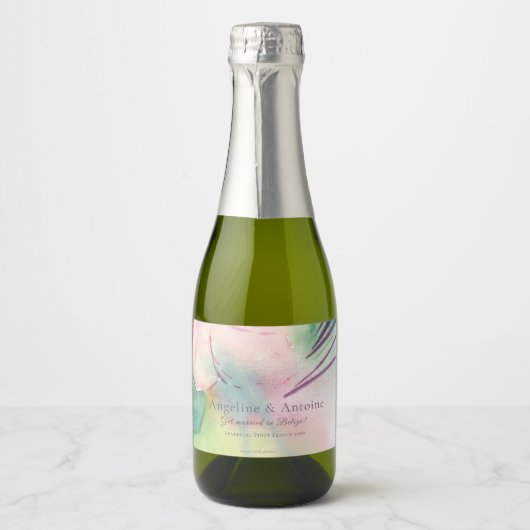 Tropical Destination Wedding スパークリングワインラベル (正面)