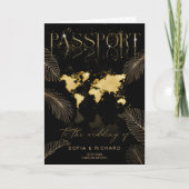 Tropical Destination Wedding  Passport QR Code 招待状 (正面)