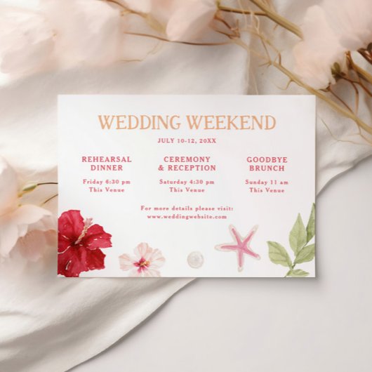 Tropical Destination Wedding Weekend エンクロージャーカード