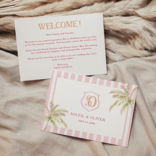 Tropical Destination Wedding Welcome Note