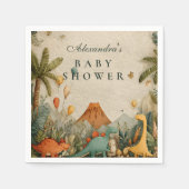 Tropical Dino Adventure Baby Shower スタンダードカクテルナプキン (正面)