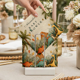 Tropical Dino Adventure Baby Shower スタンダードカクテルナプキン