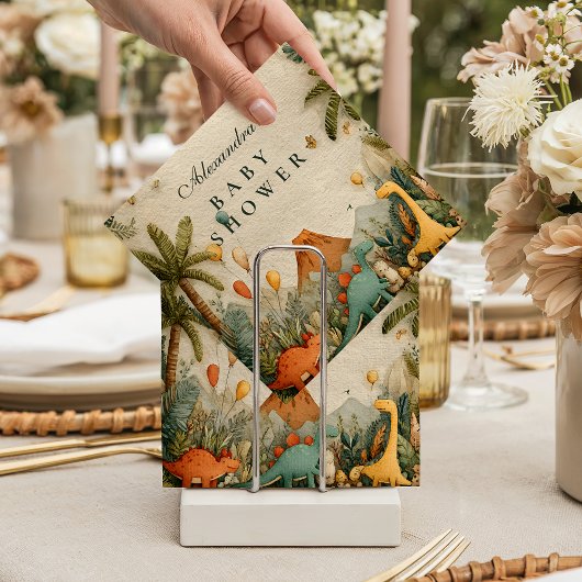 Tropical Dino Adventure Baby Shower スタンダードカクテルナプキン