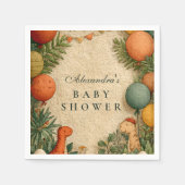 Tropical Dinosaur Theme Baby Shower スタンダードカクテルナプキン (正面)
