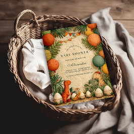 Tropical Dinosaur Theme Baby Shower 招待状