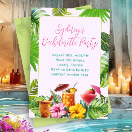 Tropical Drinks Bachelorette Party 招待状