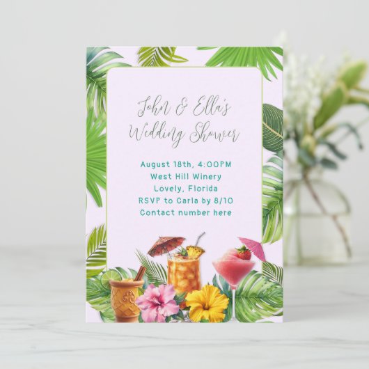 Tropical Drinks Couples Shower invitation 招待状 (スタンド正面)