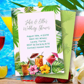 Tropical Drinks Couples Shower invitation 招待状