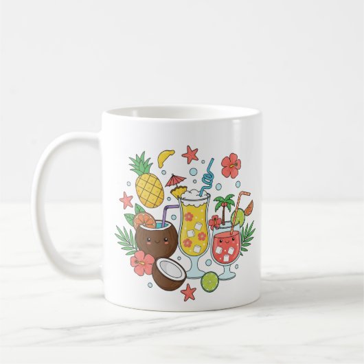 Tropical Drinks – Cute Summer Cocktail Mug コーヒーマグカップ (左)