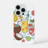 Tropical Drinks – Cute Summer Cocktail Phone Case iPhoneケース (裏面)