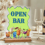 Tropical Drinks Open Bar Opaque Acrylic Sign アクリルサイン