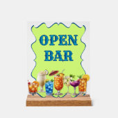 Tropical Drinks Open Bar Opaque Acrylic Sign アクリルサイン (正面)
