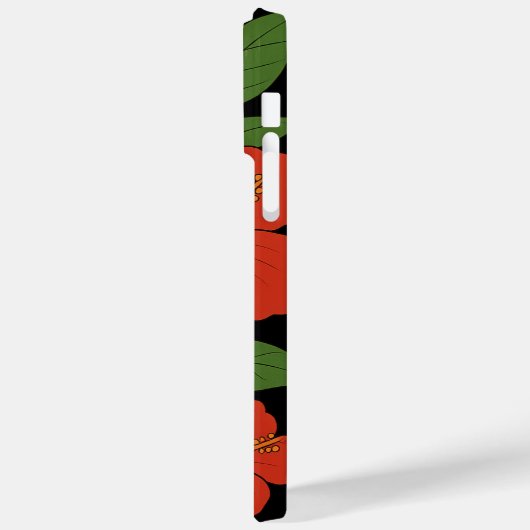 Tropical Elegance Red Hibiscus on Black Case-Mate iPhoneケース (裏面 / 左)