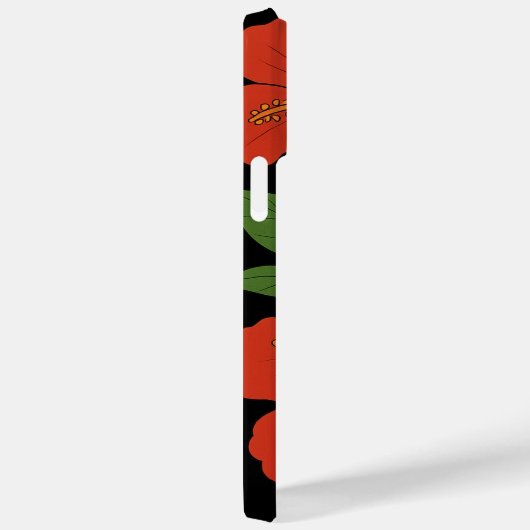 Tropical Elegance Red Hibiscus on Black Case-Mate iPhoneケース (裏面 / 右)