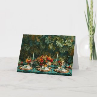 🌿 Tropical Elegance Thanksgiving Greeting Card 🌺 シーズンカード