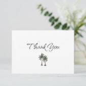 Tropical Elegant Palm Trees Birthday Gift サンキューカード (スタンド正面)