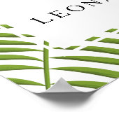 Tropical elegant unplugged ceremony wedding sign ポスター (角)