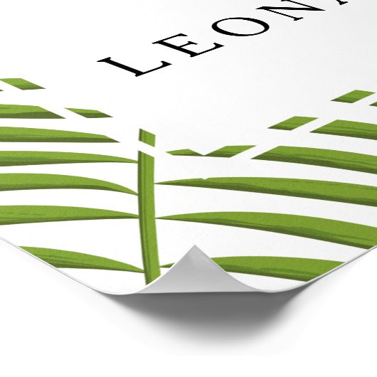 Tropical elegant unplugged ceremony wedding sign ポスター (角)