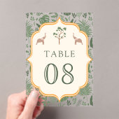 Tropical Elephant Wedding Acrylic Table Number アクリル招待状 (インサイチュ (ポータブル))