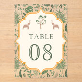 Tropical Elephant Wedding Acrylic Table Number アクリル招待状 (正面)