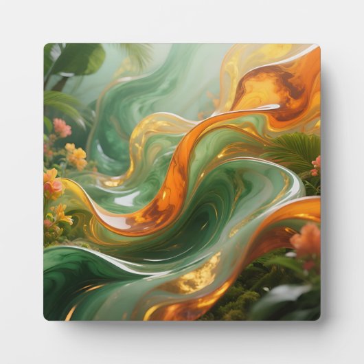 Tropical Emerald Amber Swirl フォトプラーク (正面)