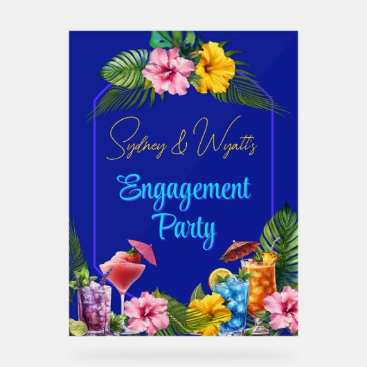 Tropical Engagement Party Pre-wedding Event アクリルサイン (正面)