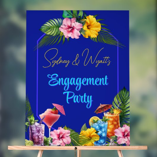 Tropical Engagement Party Pre-wedding Event アクリルサイン (ニュートラル)