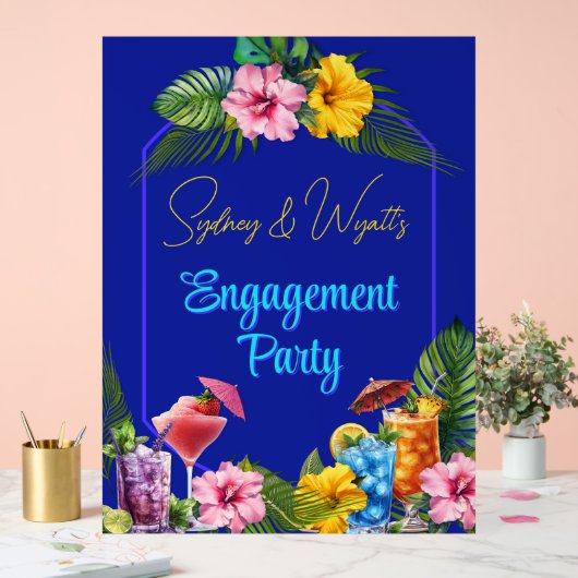Tropical Engagement Party Pre-wedding Event アクリルサイン (ウェディング)