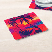 Tropical Escape Fantasy スクエアペーパーコースター (アングル)