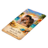 Tropical Eternity Photo Save Date Wedding Magnet マグネット (左側)