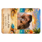 Tropical Eternity Photo Save Date Wedding Magnet マグネット (横)