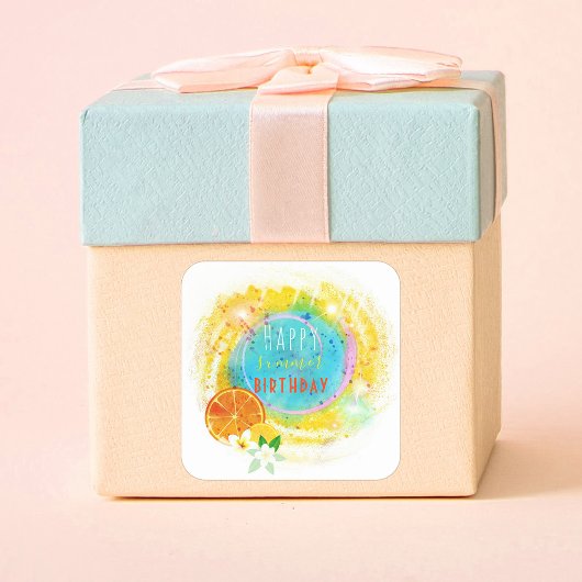 Tropical Exotic Summer Composition Personalized スクエアシール